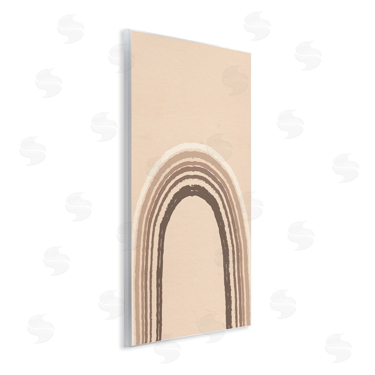 Caroline Alfreds Boho Rainbow Arched Stripes Neutral Brown Tones Wall Plaque Art Print
