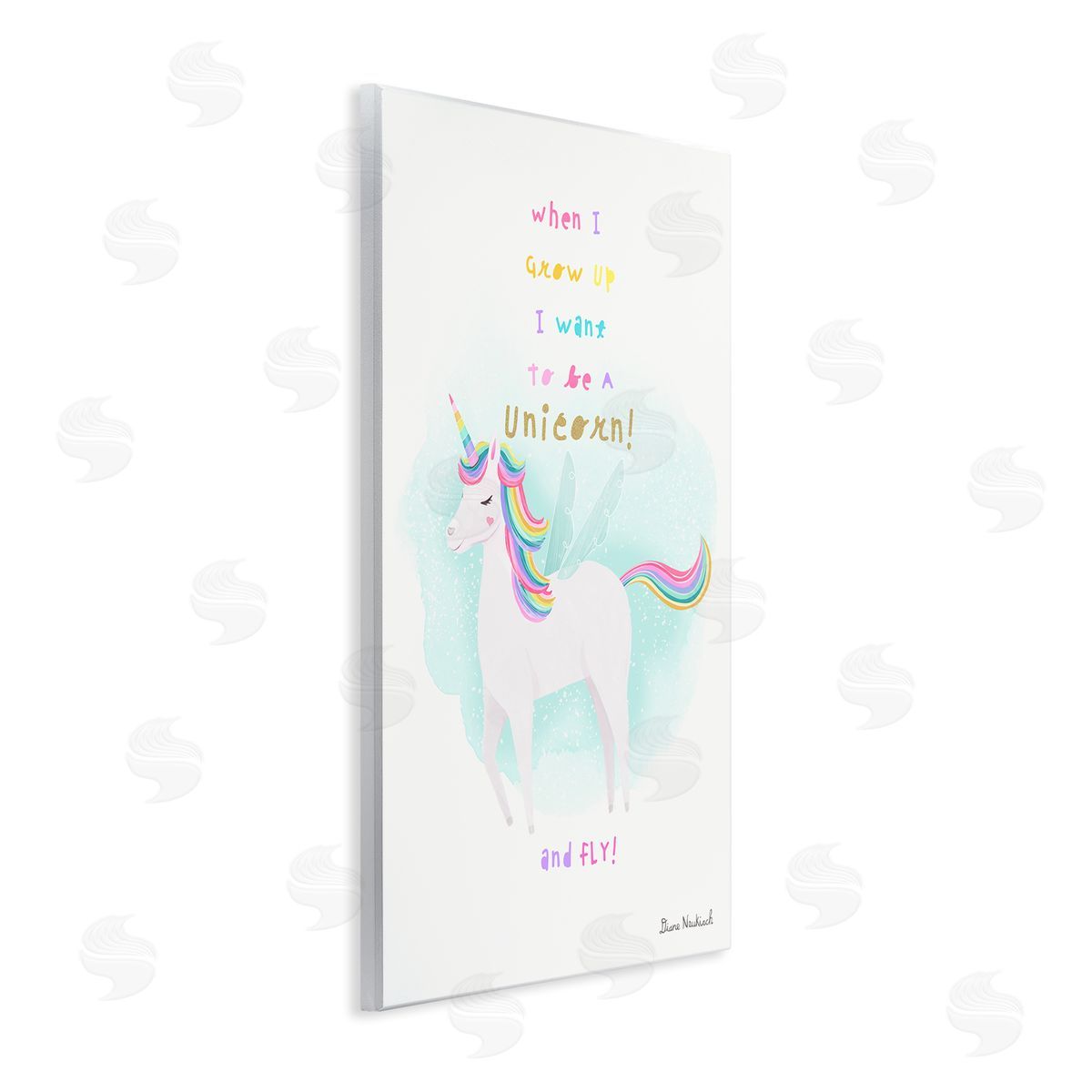 Diane Neukirch Inspiring Unicorn Quote Mythical Fantasy Rainbow Wall Plaque Art Print