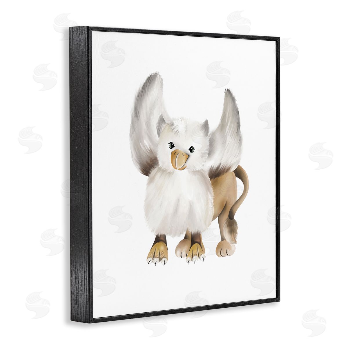 Studio Q Mythical Fantasy Creature Winged Hippogriff Painting Black Framed Giclee Wall Art Print