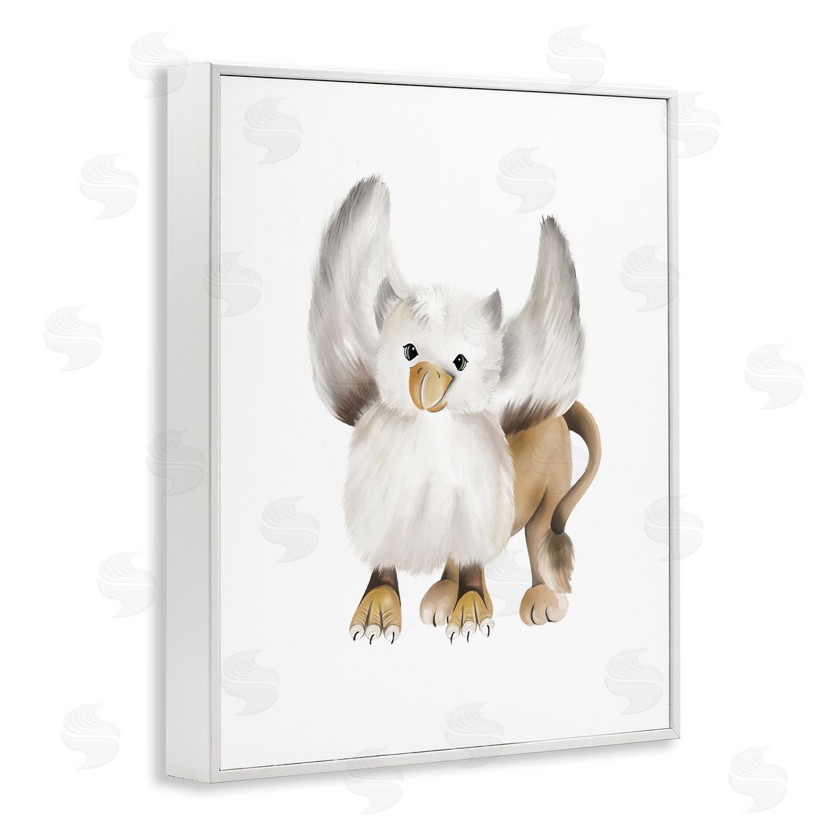 Studio Q Mythical Fantasy Creature Winged Hippogriff Painting White Framed Giclee Wall Art Print