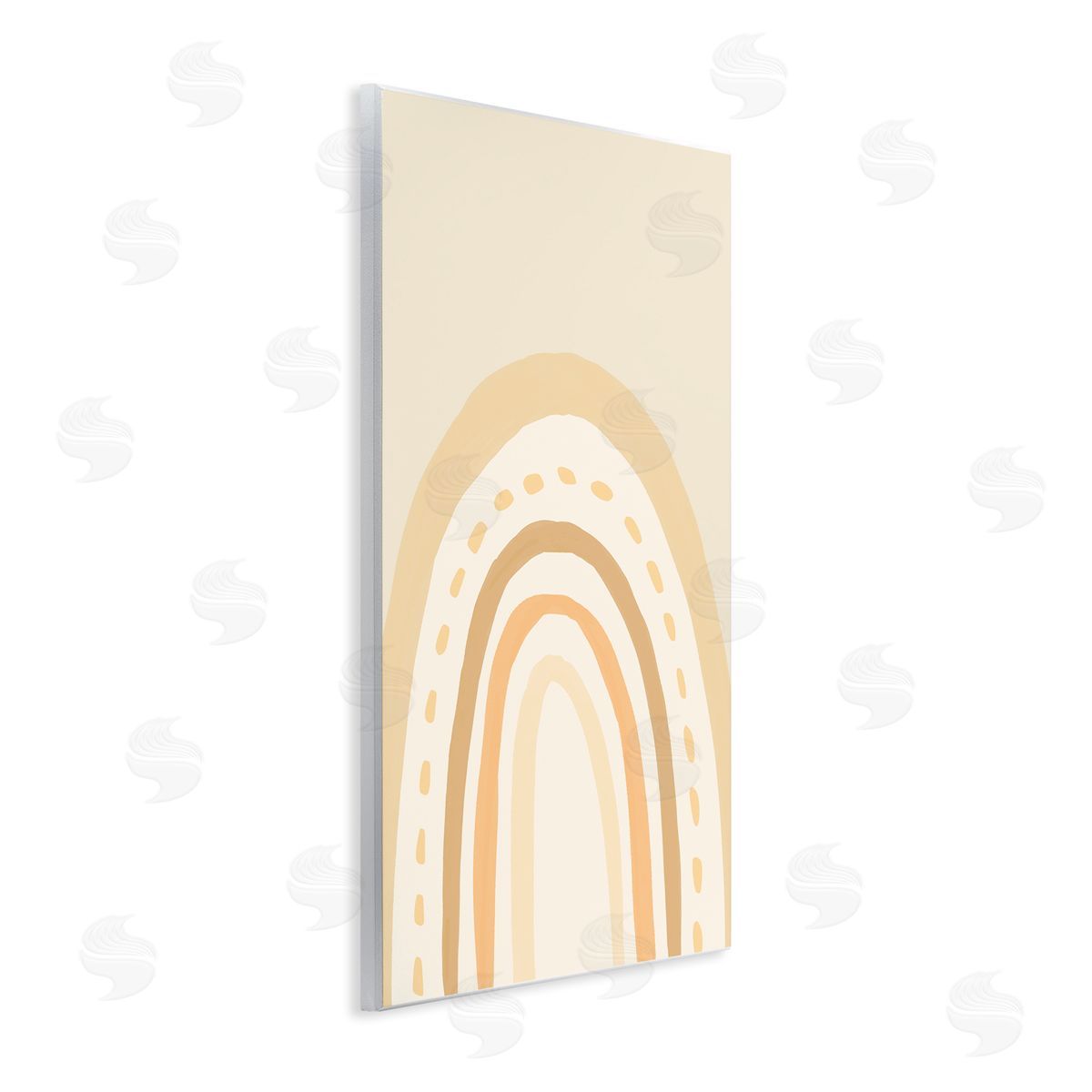 Heather McLaughlin Minimal Rainbow Stripes Neutral Tones Dashed Lines Wall Plaque Art Print