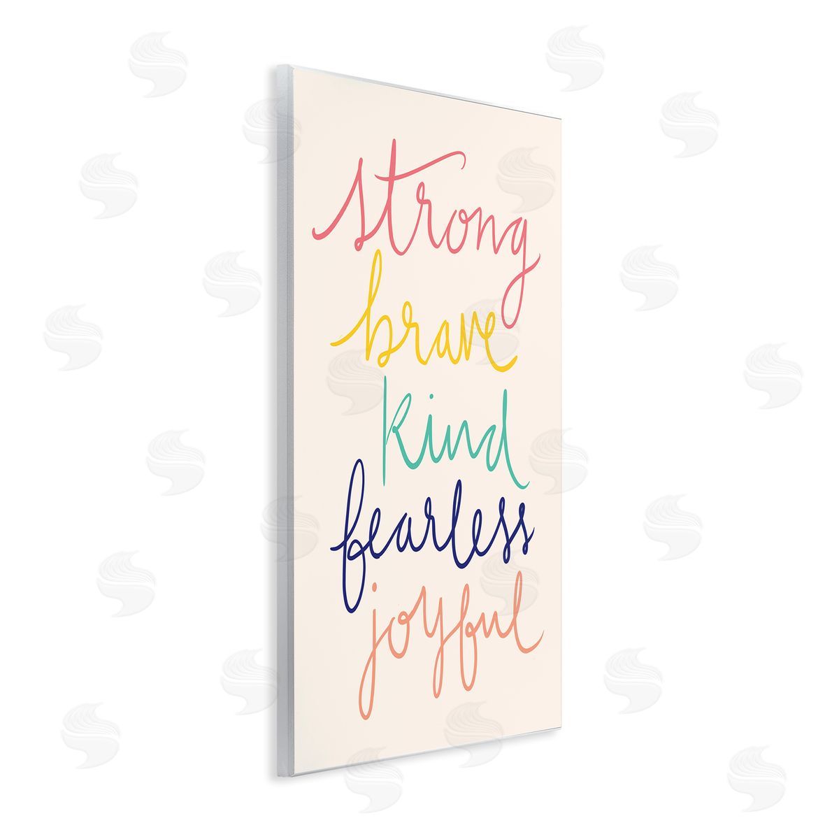 Heather McLaughlin Fearless Motivational Words Phrase Rainbow Calligraphy List  Wall Plaque Art Print