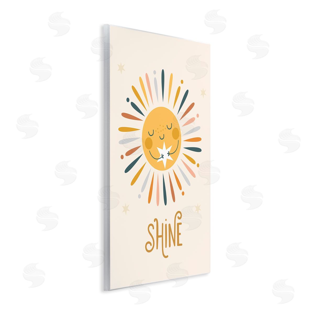 Ilis Avilés Shine Phrase Uplifting Sun Rays Hugging Star  Wall Plaque Art Print
