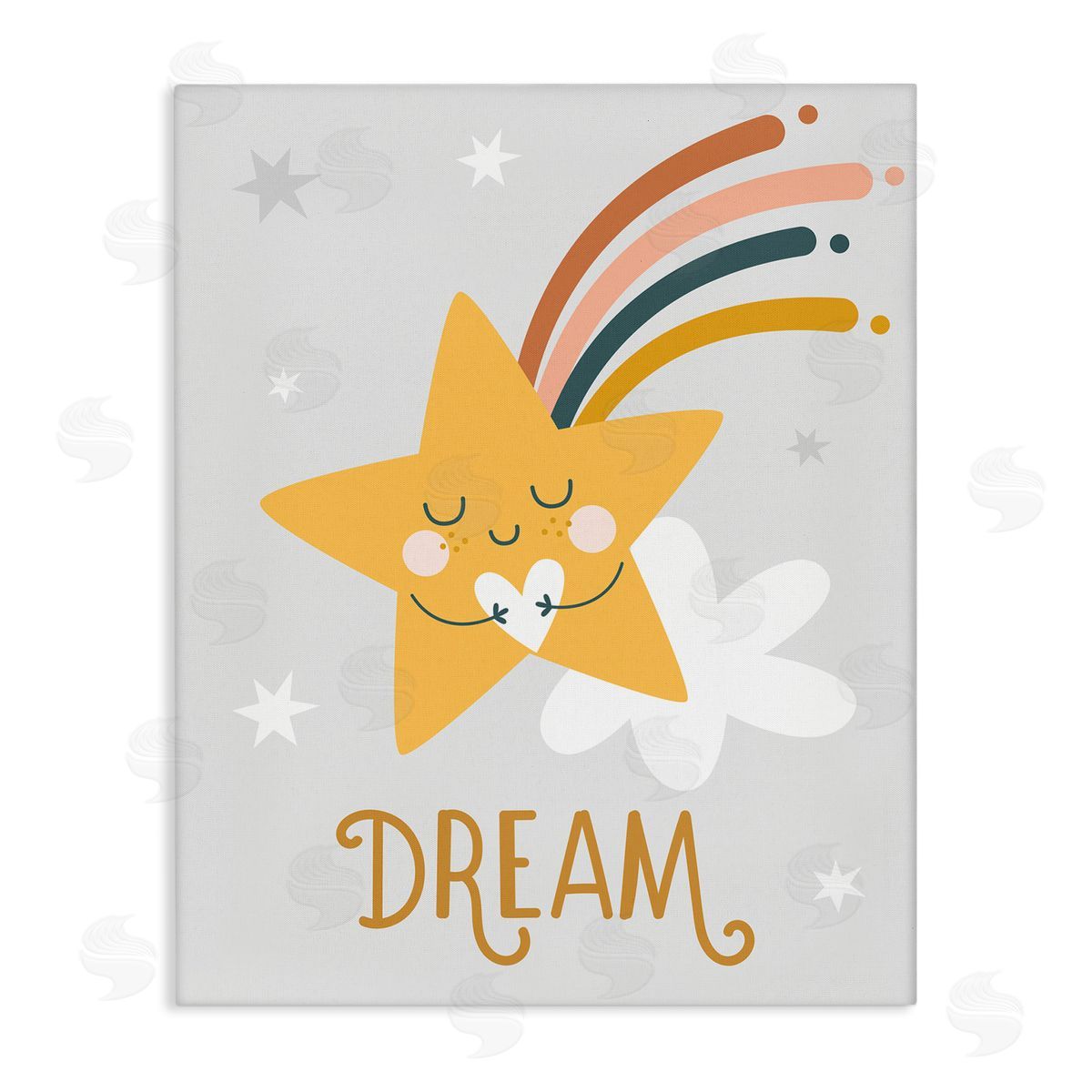 Ilis Avilés Shooting Star Smile Casual Dream Calligraphy Pattern Stretched Canvas Wall Art Print