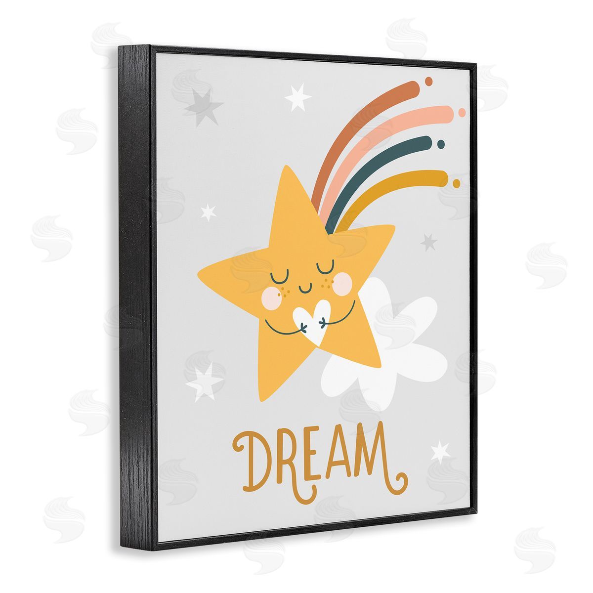 Ilis Avilés Shooting Star Smile Casual Dream Calligraphy Pattern Black Framed Giclee Wall Art Print