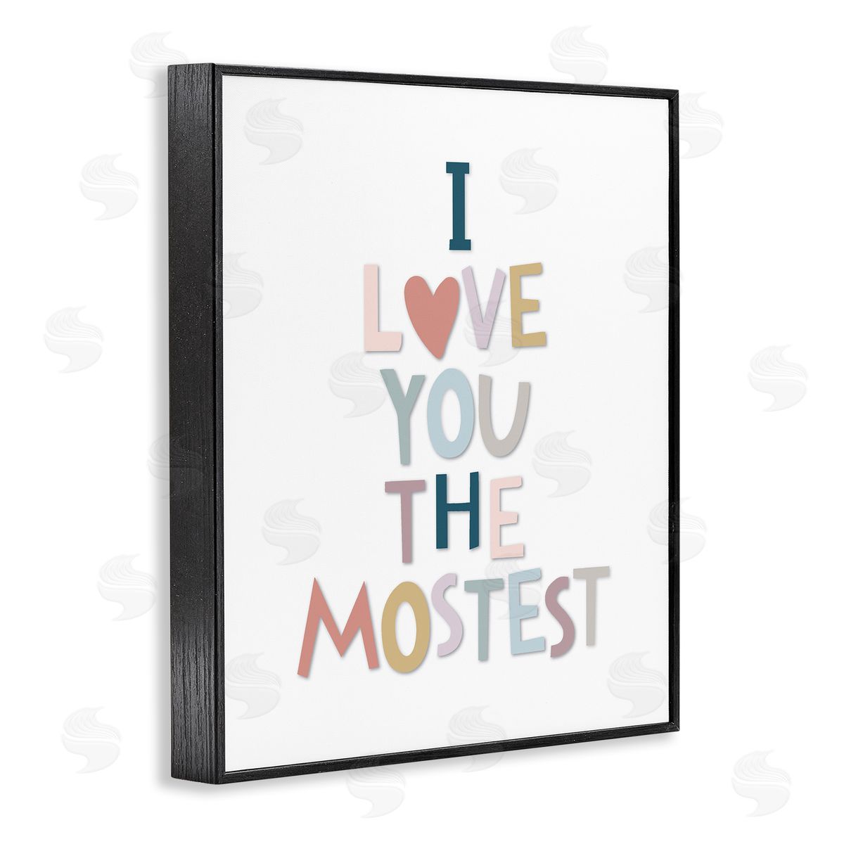 Ilene Segal Love You The Mostest Playful Pastel Typography Phrase Black Framed Giclee Wall Art Print