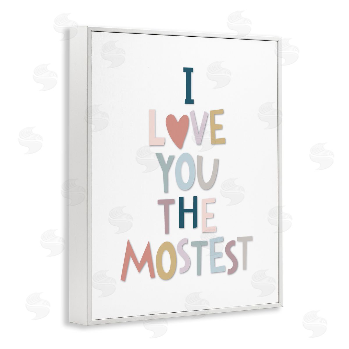 Ilene Segal Love You The Mostest Playful Pastel Typography Phrase White Framed Giclee Wall Art Print