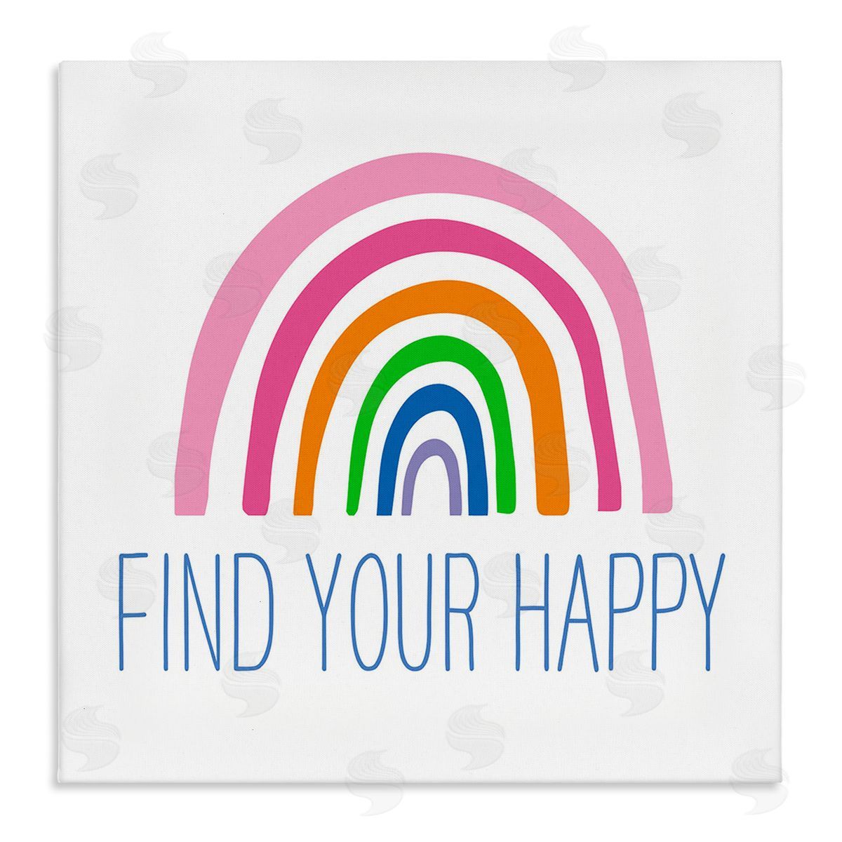 Ilene Segal Find Your Happy Uplifting Rainbow Simple Stripes  Stretched Canvas Wall Art Print