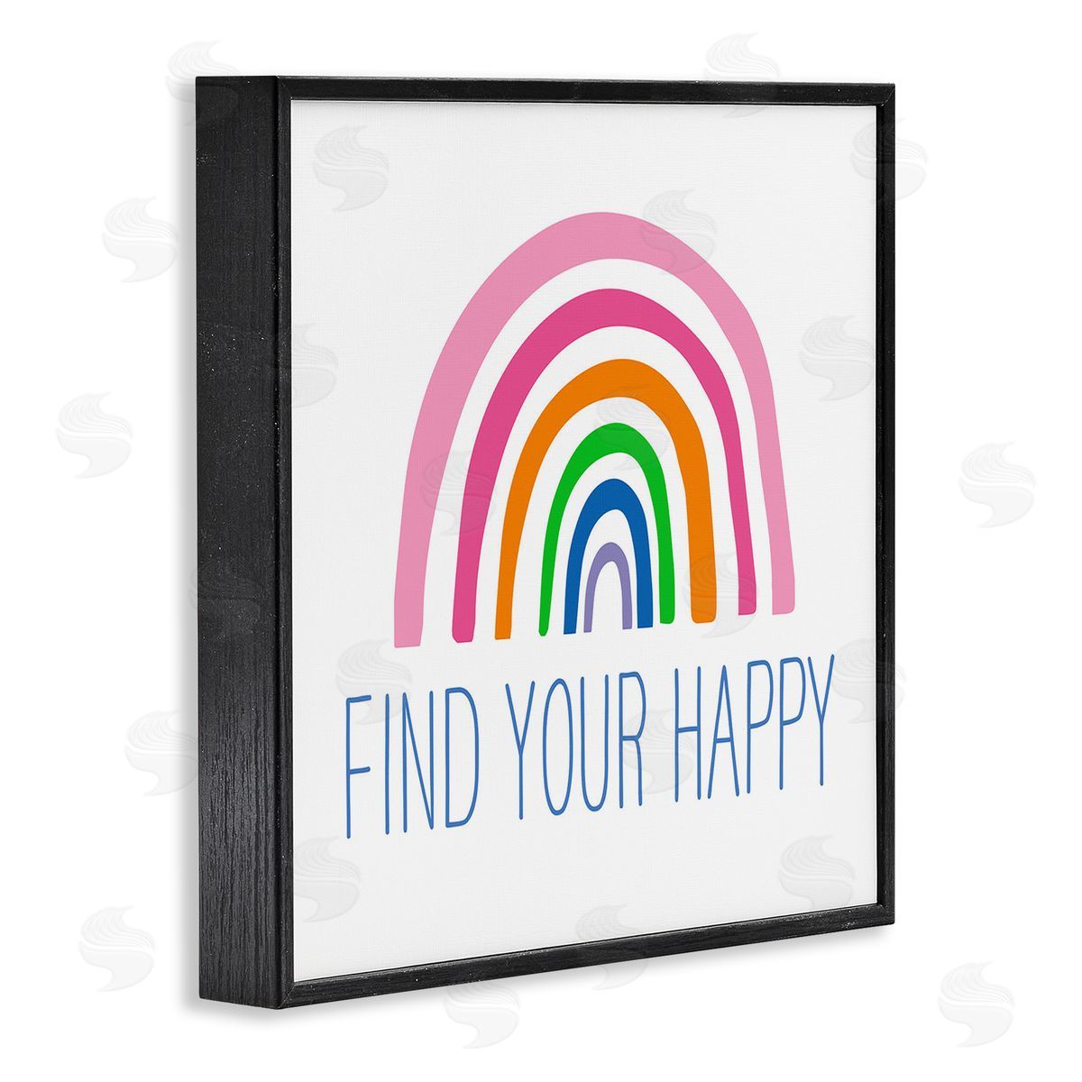 Ilene Segal Find Your Happy Uplifting Rainbow Simple Stripes  Black Framed Glicee Wall Art Print