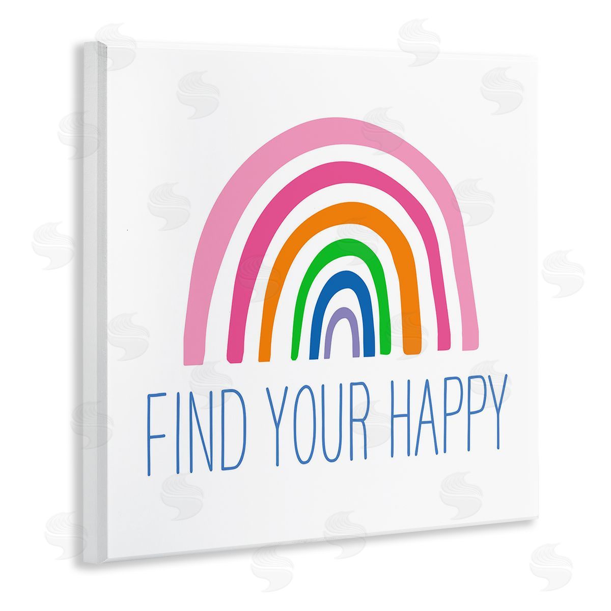 Ilene Segal Find Your Happy Uplifting Rainbow Simple Stripes  Wooden Wall Plaque Art Print