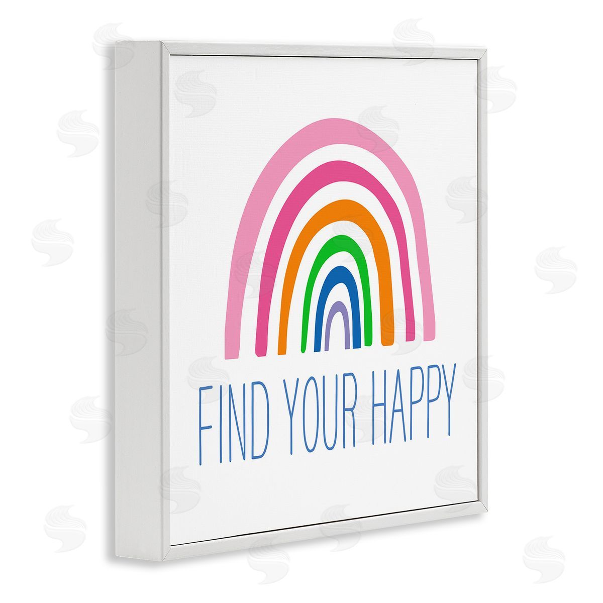 Ilene Segal Find Your Happy Uplifting Rainbow Simple Stripes  White Framed Glicee Wall Art Print
