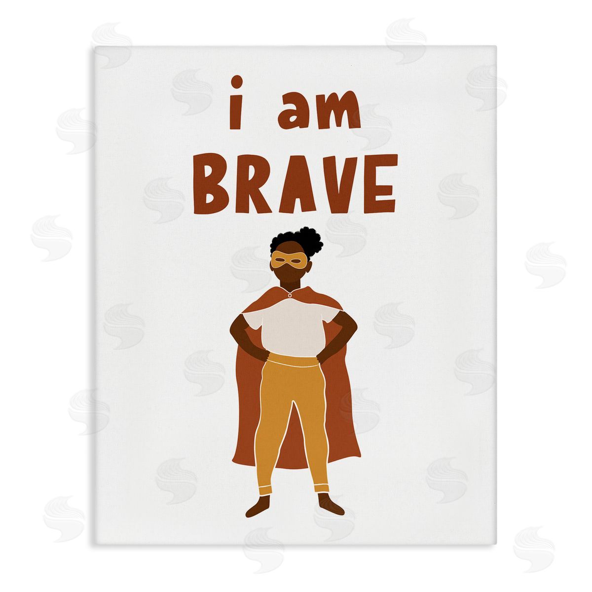 JJ House LLC I Am Brave Courageous Phrase Motivational Super Hero  Stretched Canvas Wall Art Print