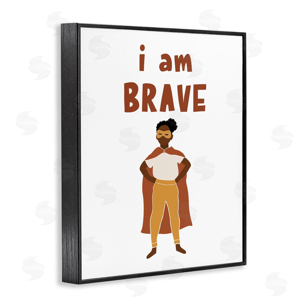 JJ House LLC I Am Brave Courageous Phrase Motivational Super Hero  Black Framed Giclee Wall Art Print