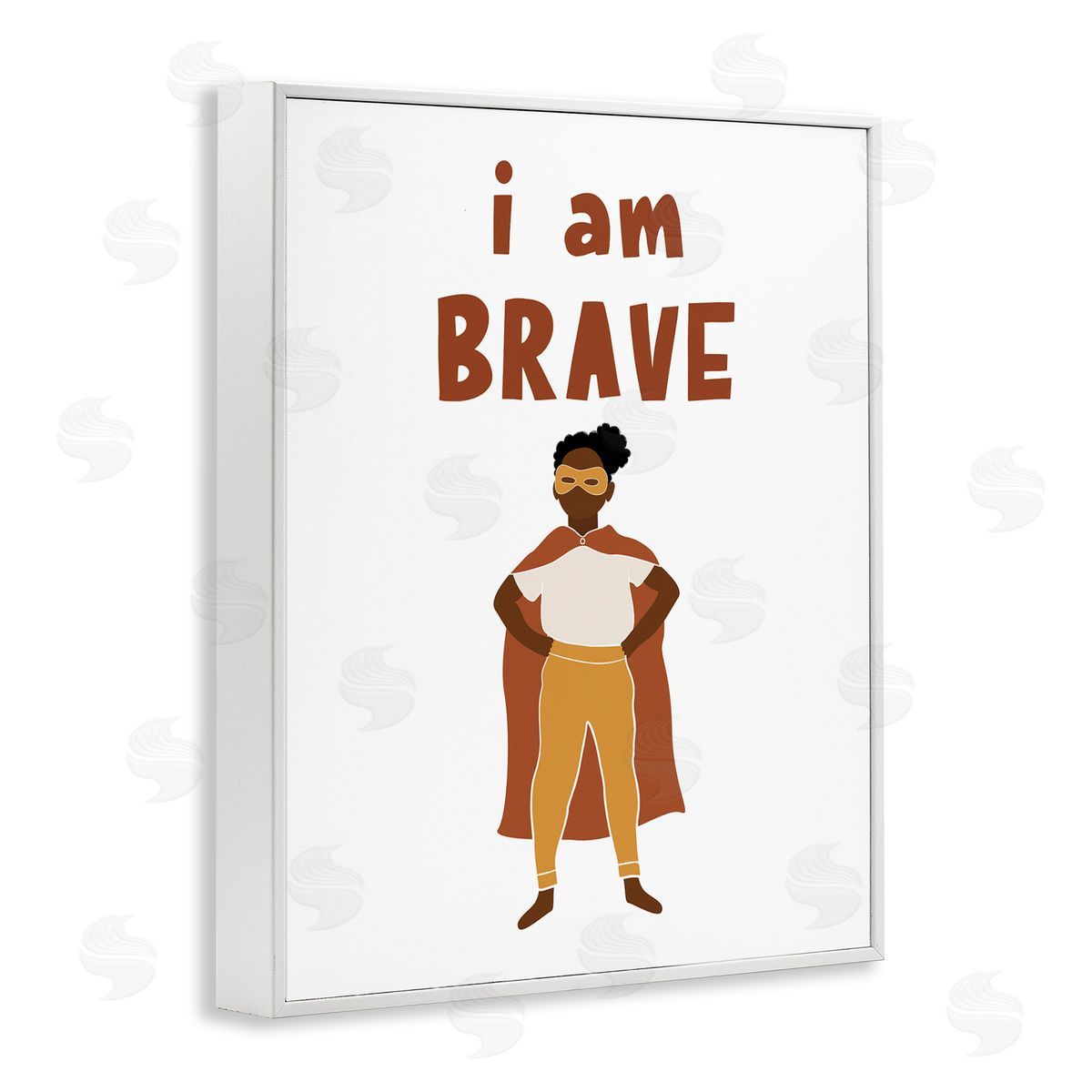 JJ House LLC I Am Brave Courageous Phrase Motivational Super Hero  White Framed Giclee Wall Art Print