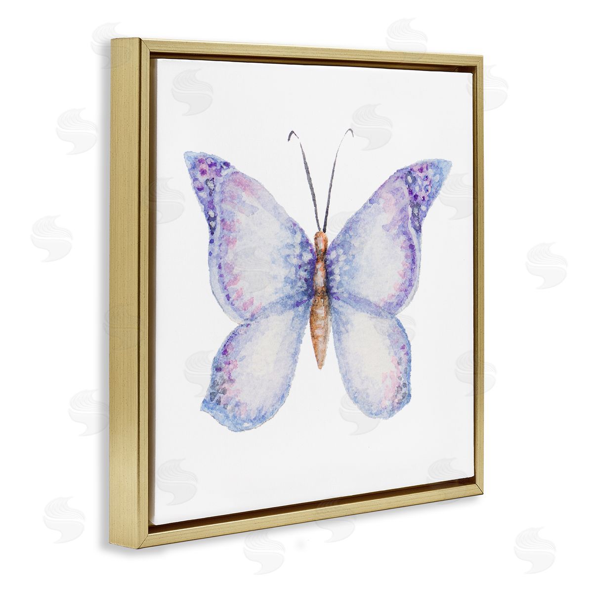 Janice Gaynor Lovely Purple Butterfly Wings Animal Insect Painting Gold Floating Frame Canvas Wall Art Print