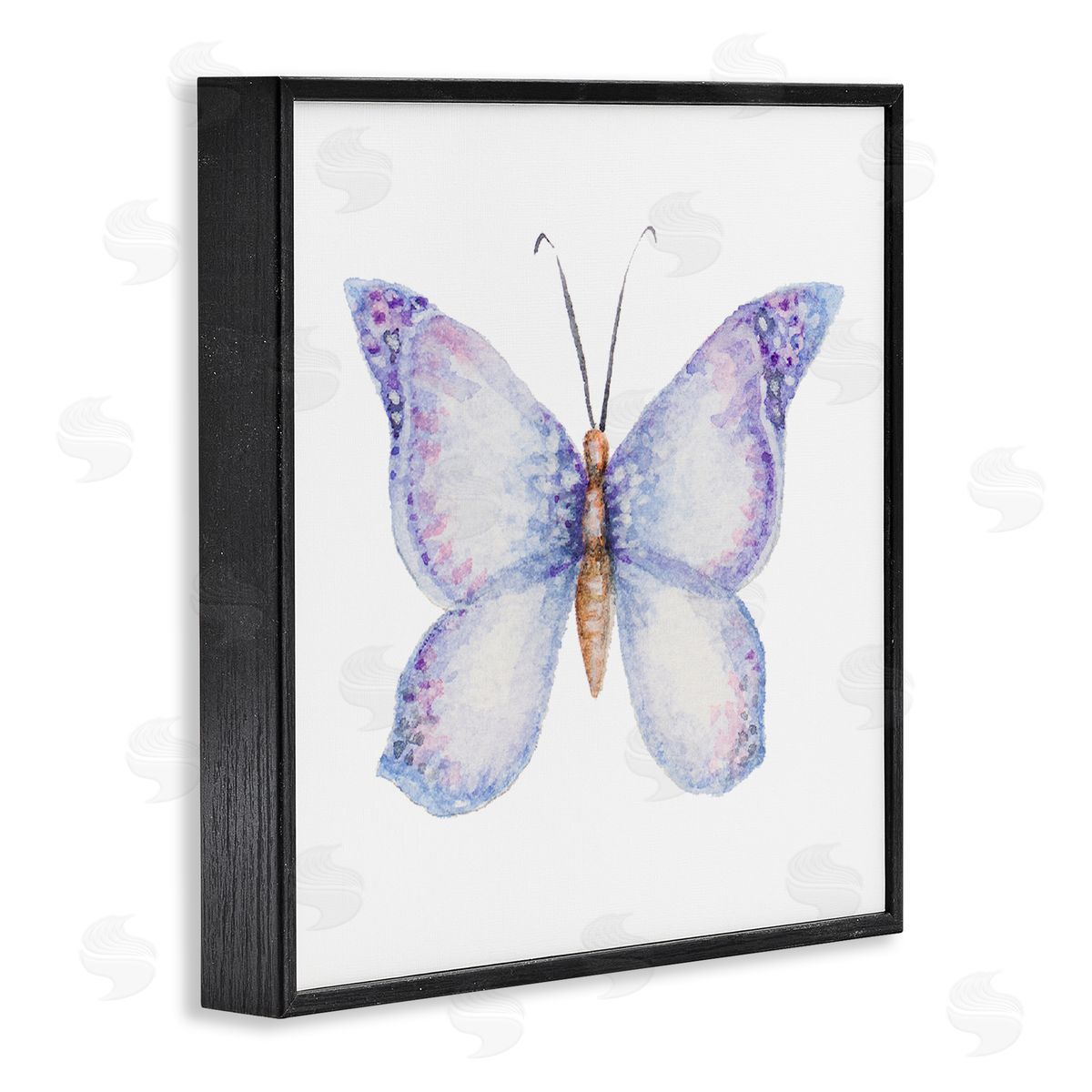 Janice Gaynor Lovely Purple Butterfly Wings Animal Insect Painting Black Framed Glicee Wall Art Print