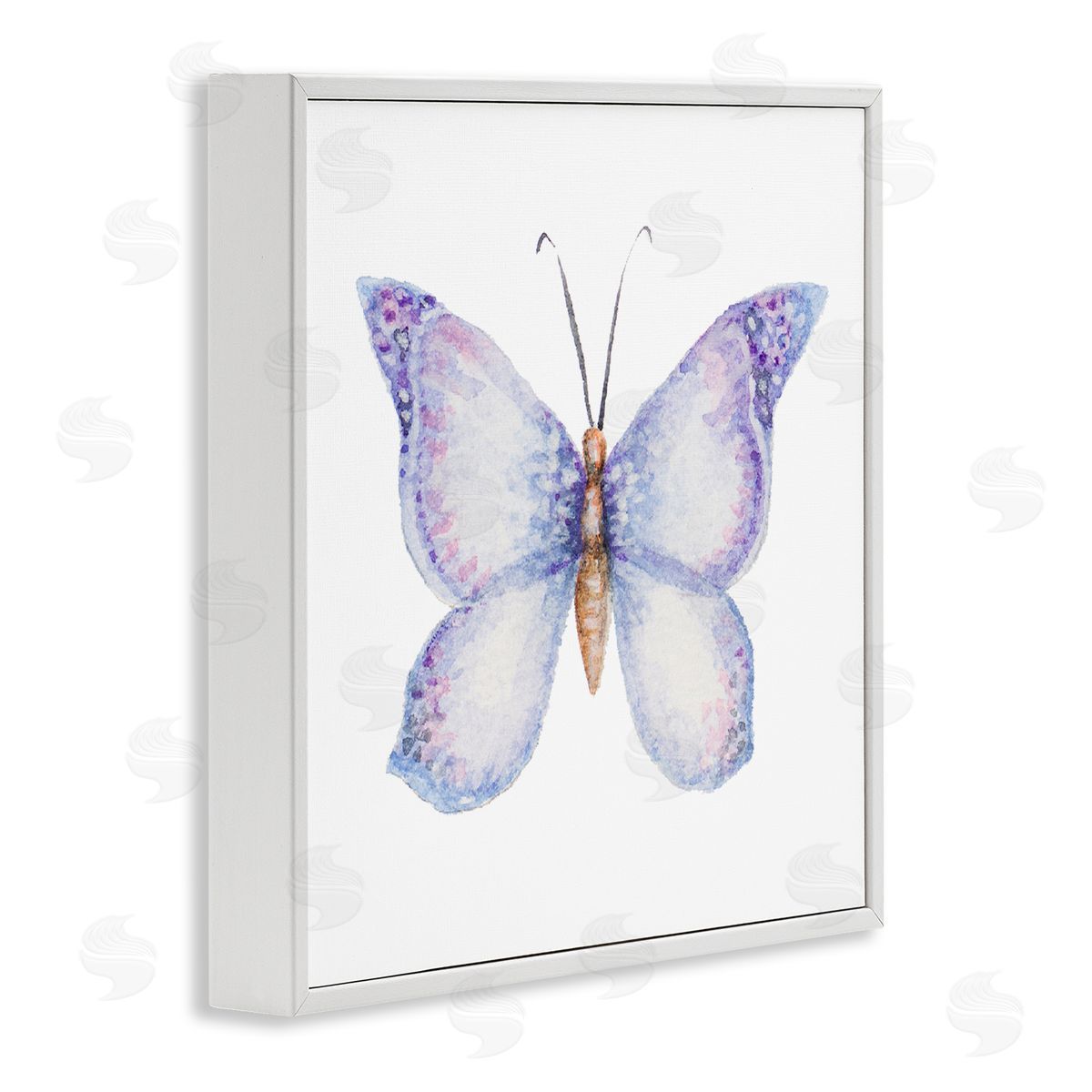 Janice Gaynor Lovely Purple Butterfly Wings Animal Insect Painting White Framed Glicee Wall Art Print