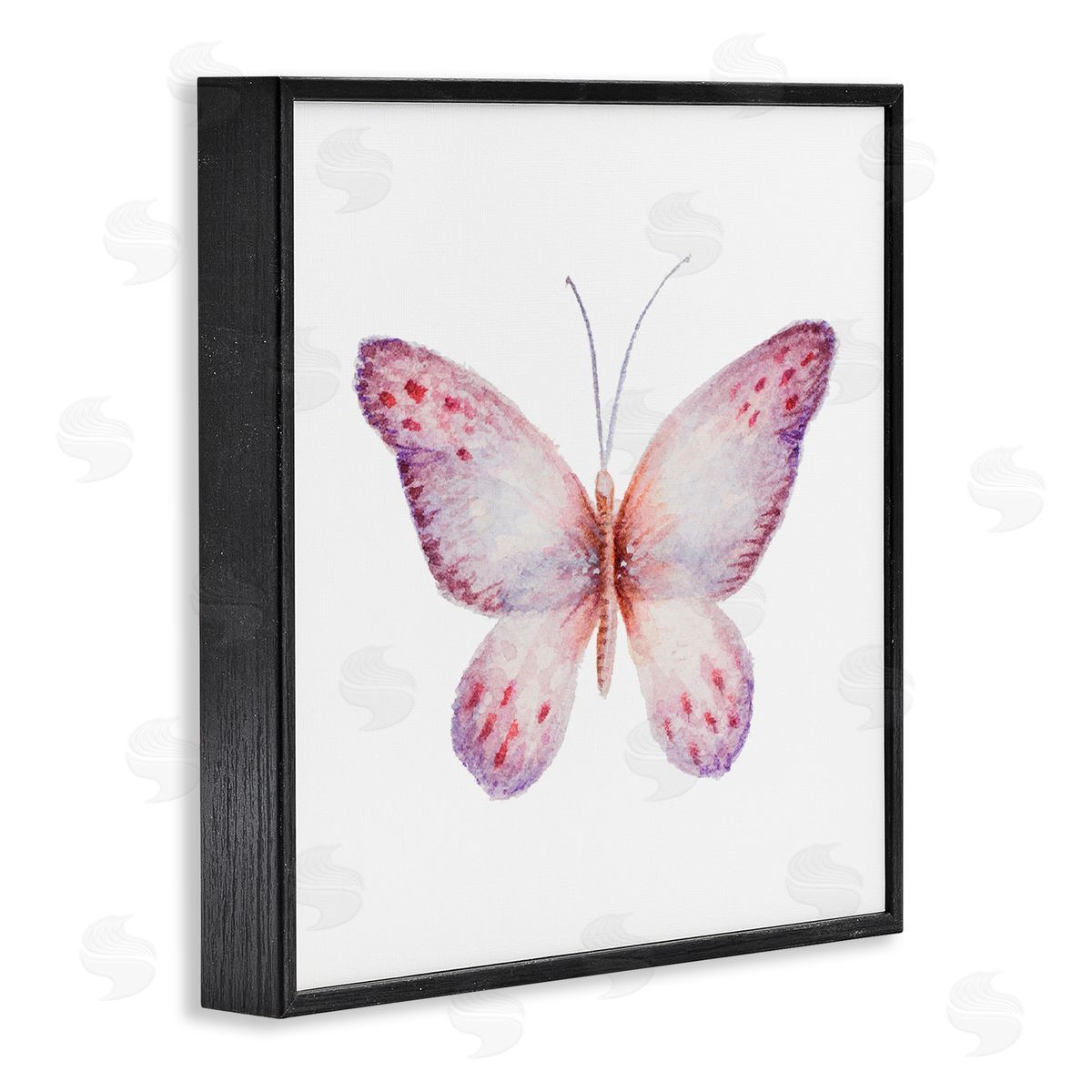 Janice Gaynor Delicate Butterfly Red Spotted Wings Insect Illustration Black Framed Glicee Wall Art Print