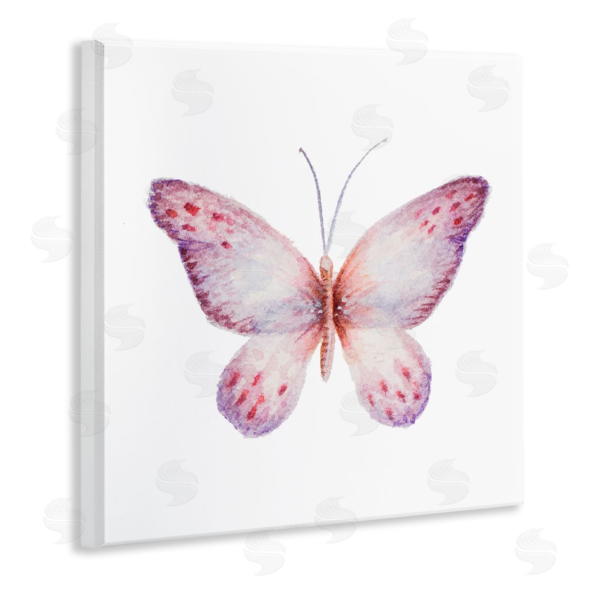 Janice Gaynor Delicate Butterfly Red Spotted Wings Insect Illustration Wooden Wall Plaque Art Print