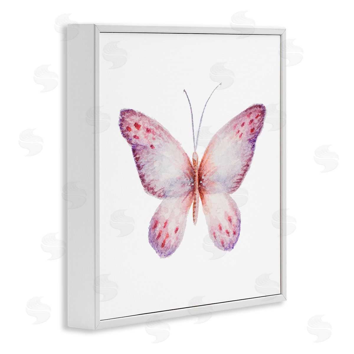 Janice Gaynor Delicate Butterfly Red Spotted Wings Insect Illustration White Framed Glicee Wall Art Print