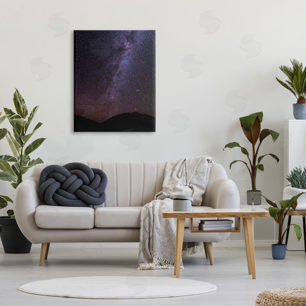 Steve Smith Breathtaking Night Stars Milky Way Shining Over Mountains Canvas Wall Art Print in Room