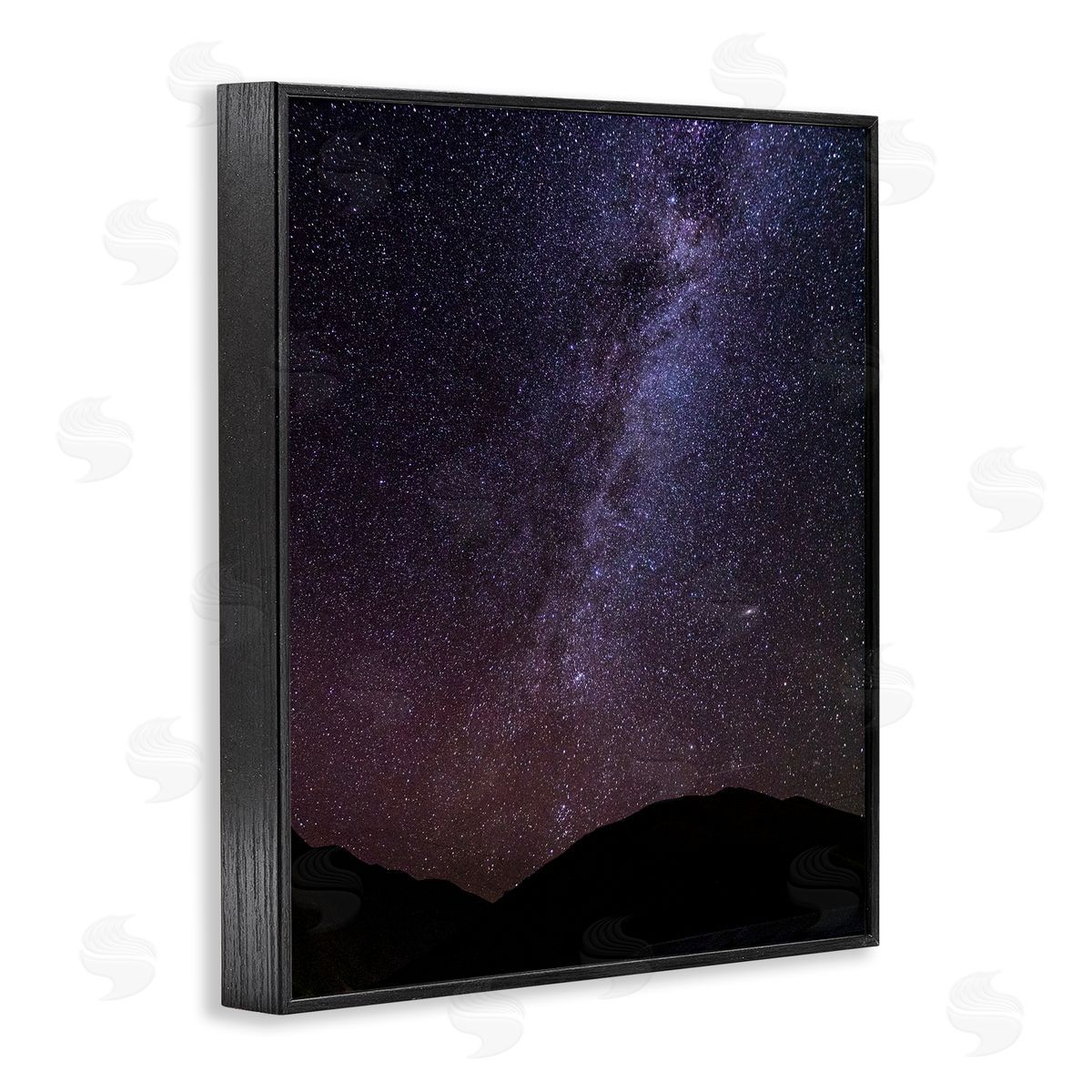 Steve Smith Breathtaking Night Stars Milky Way Shining Over Mountains Black Framed Giclee Wall Art Print