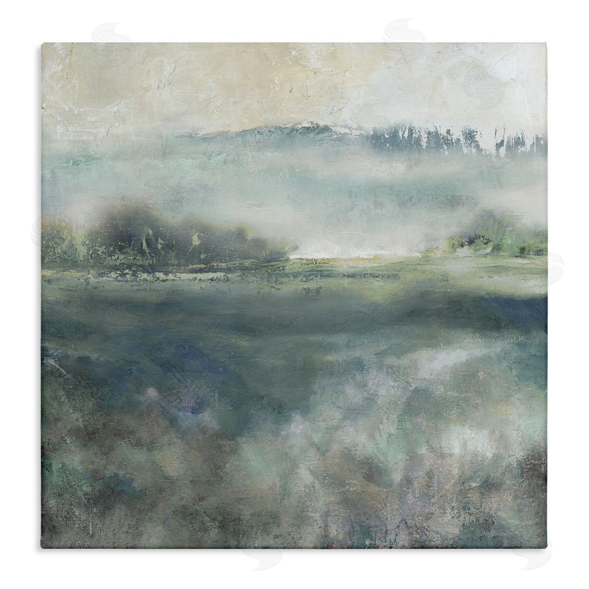 Carol Robinson Misty Landscape Painting Abstract Weather Vegetation Stretched Canvas Wall Art Print