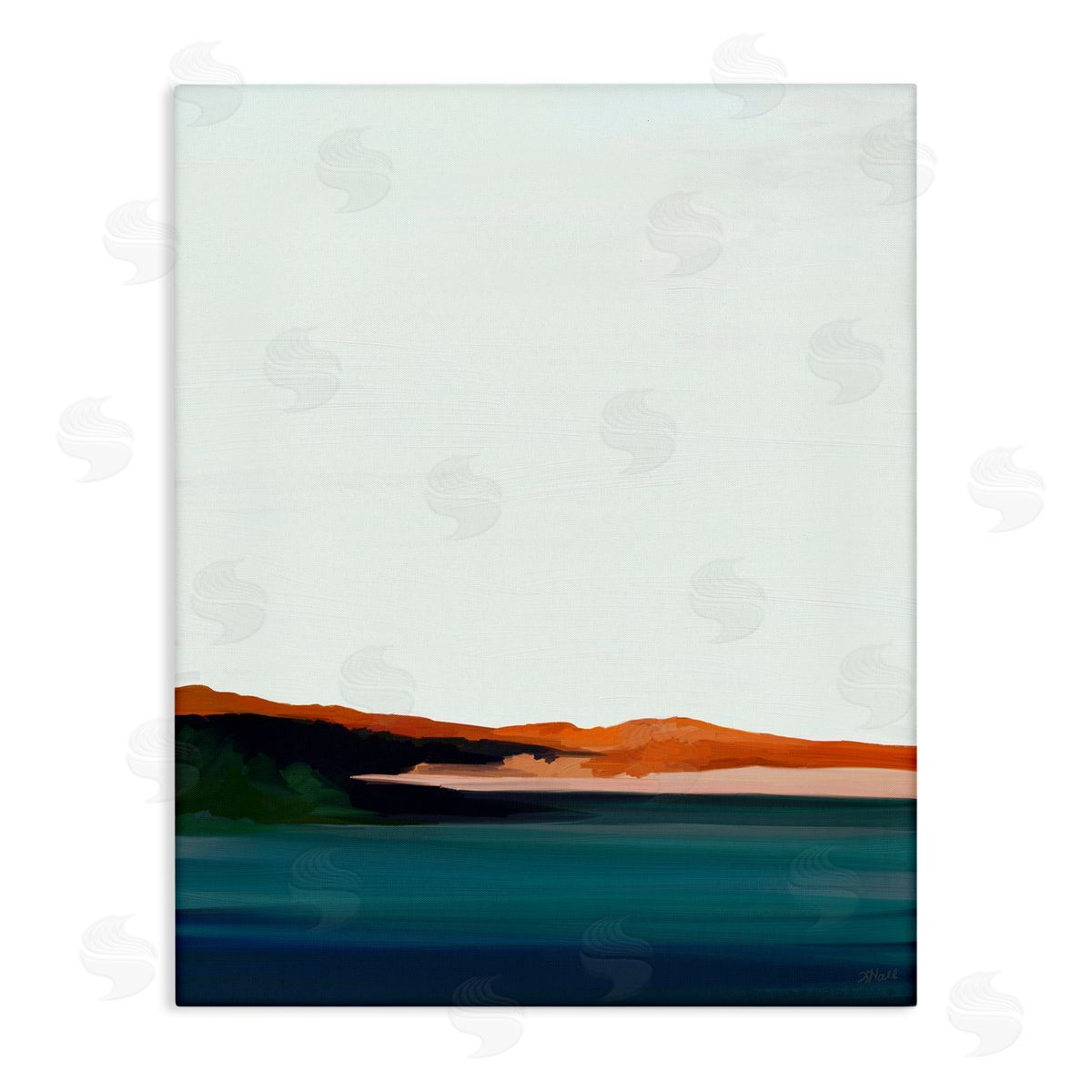 Amy Hall Serene Coastline Landscape Red Sands Quiet Sky Stretched Canvas Wall Art Print
