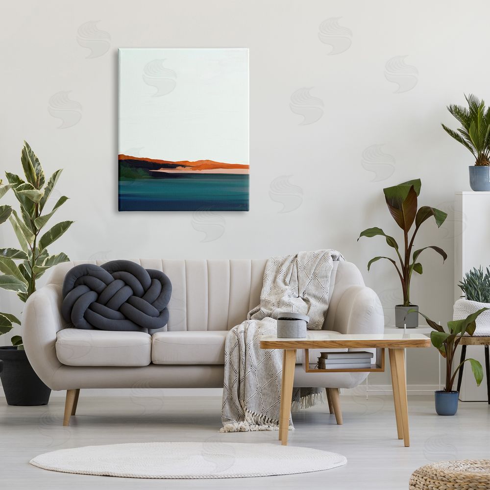 Amy Hall Serene Coastline Landscape Red Sands Quiet Sky Canvas Wall Art Print in Room