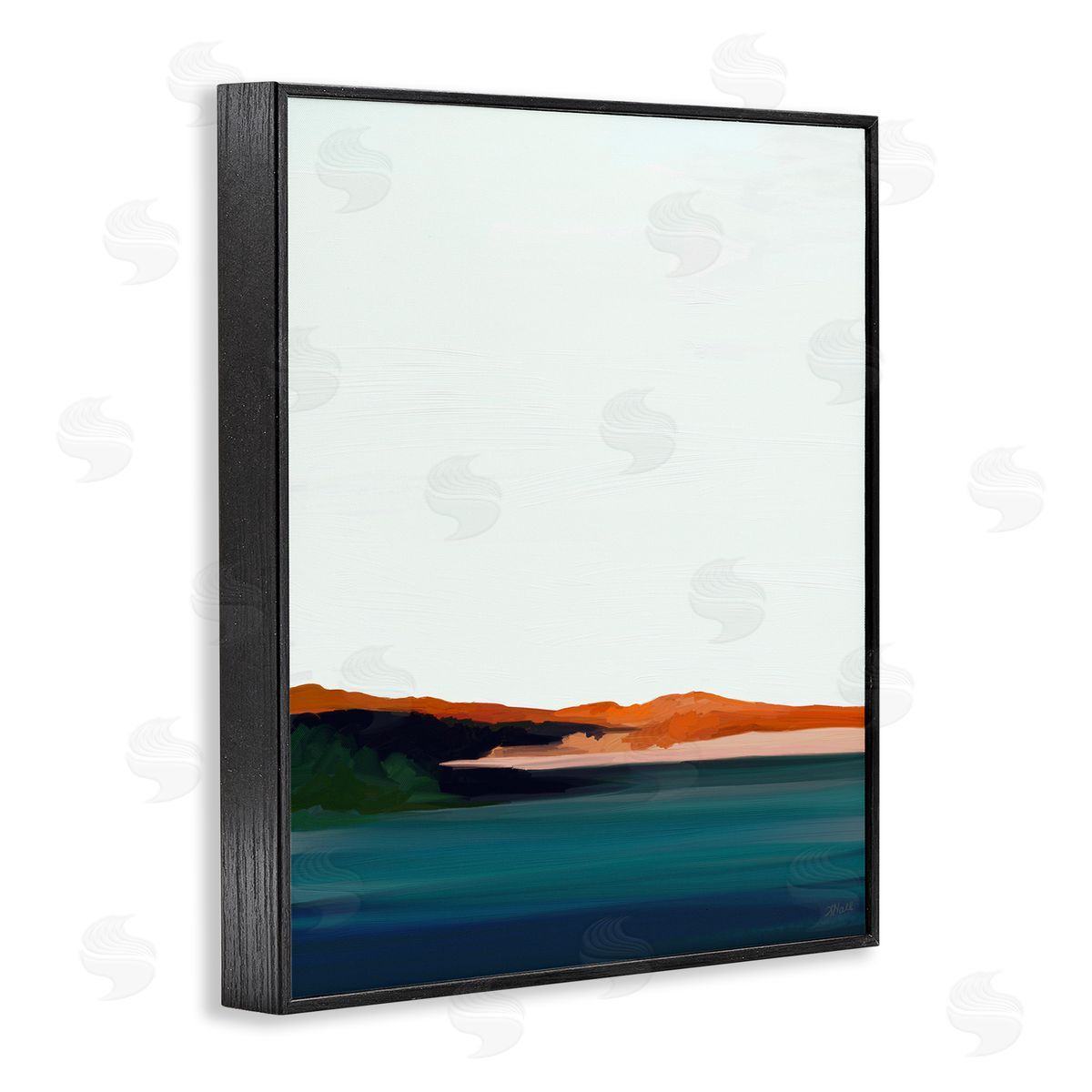 Amy Hall Serene Coastline Landscape Red Sands Quiet Sky Black Framed Giclee Wall Art Print