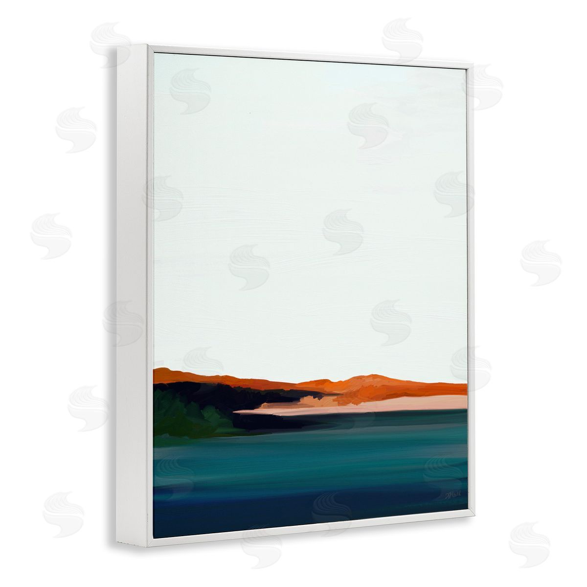Amy Hall Serene Coastline Landscape Red Sands Quiet Sky White Framed Giclee Wall Art Print