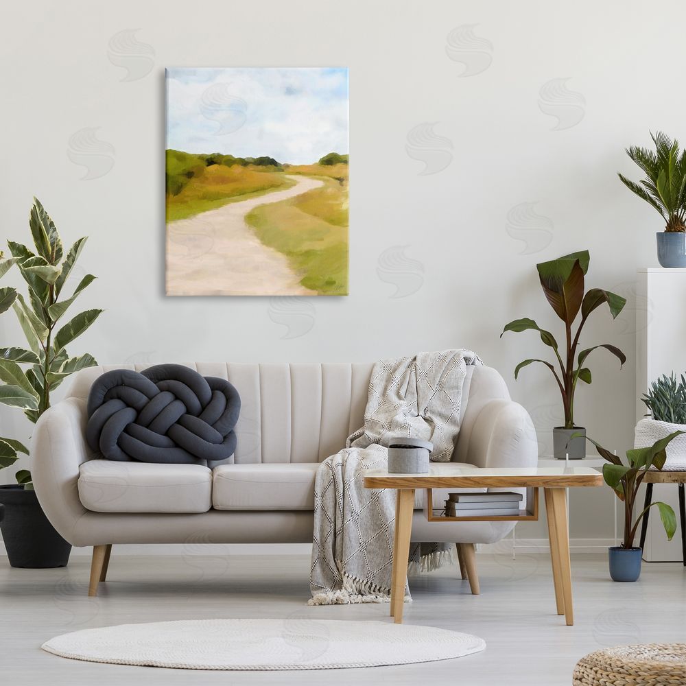 Amy Hall Countryside Landscape Grassland Path Nature Vegetation Canvas Wall Art Print in Room