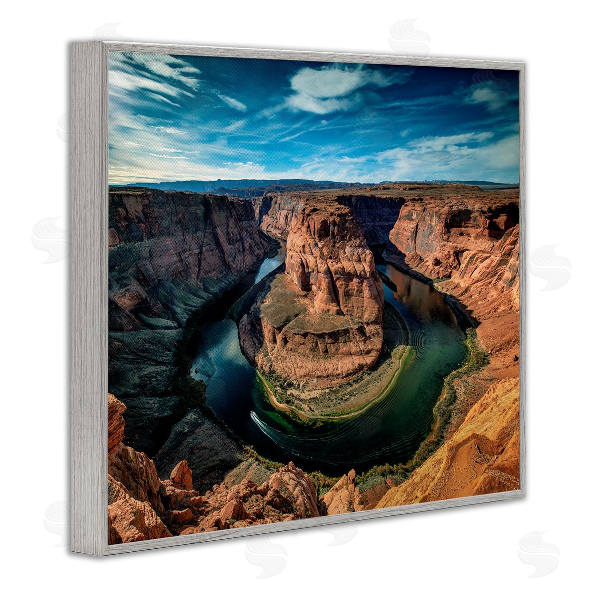 Andy Crawford Photography Red Canyon Mesa Cliffs Surrounding River Water Gray Framed Giclee Wall Art Print