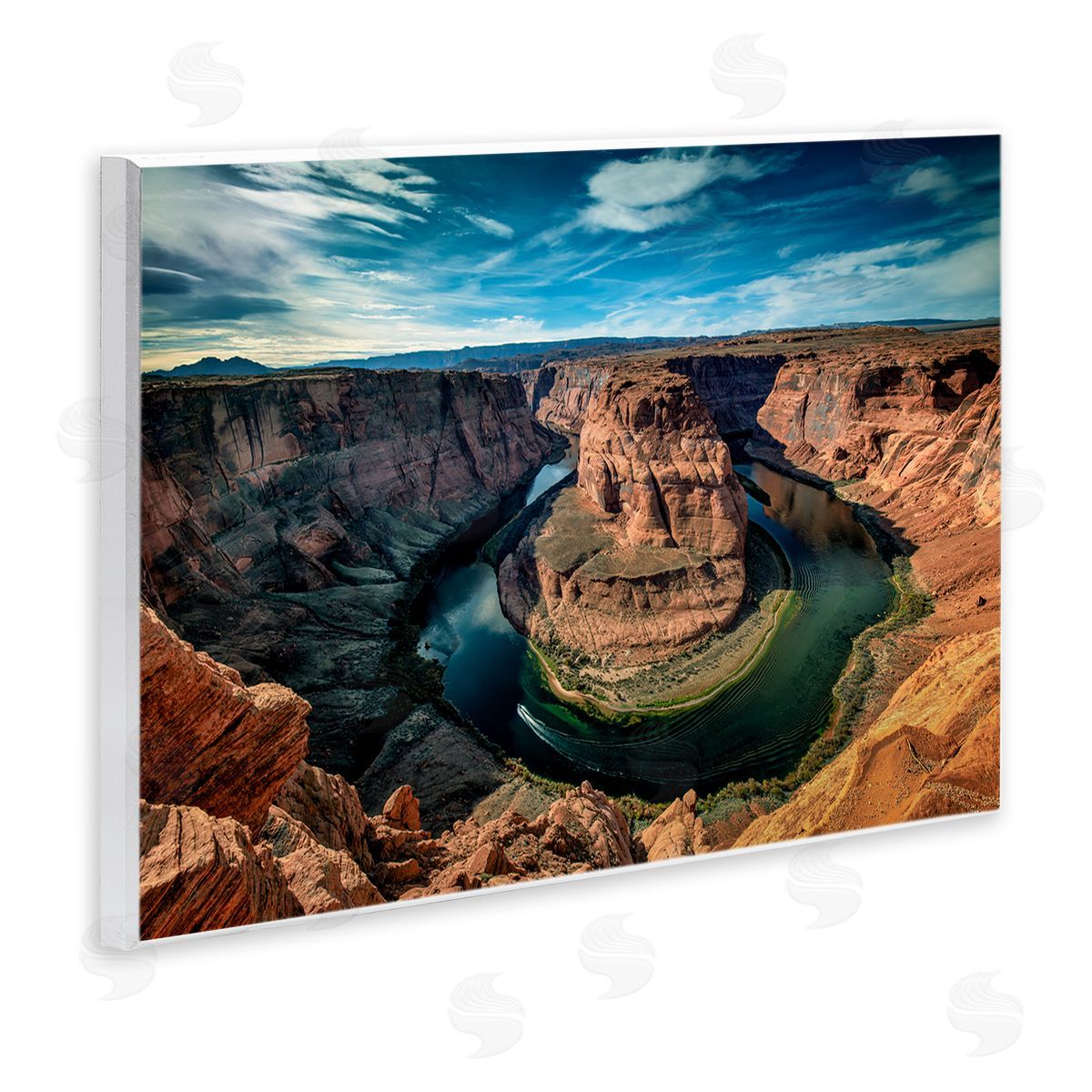 Andy Crawford Photography Red Canyon Mesa Cliffs Surrounding River Water Wall Plaque Art Print