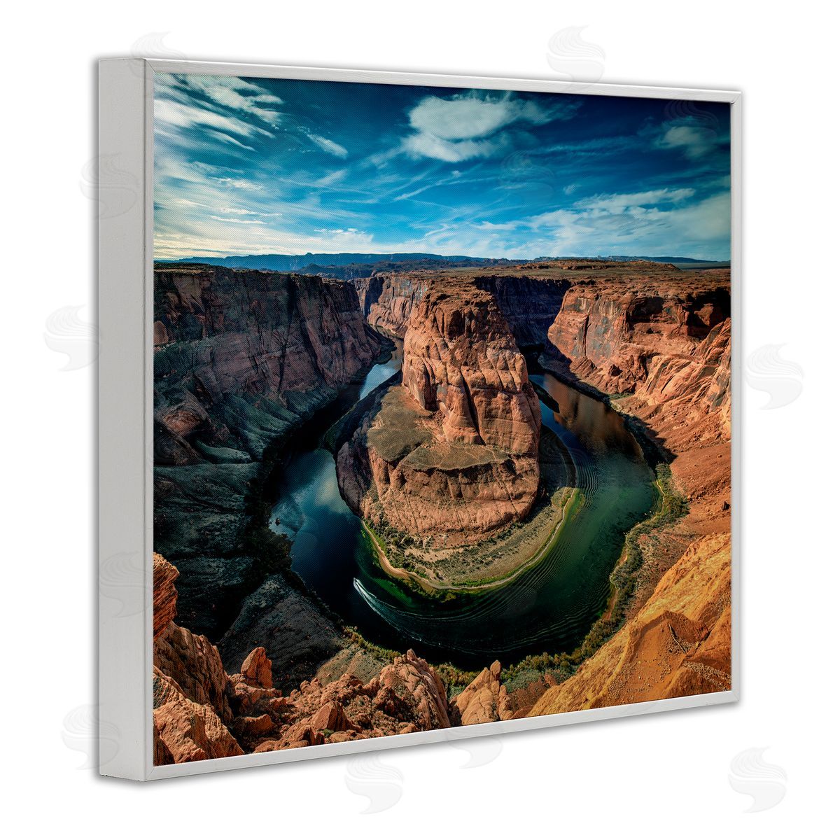 Andy Crawford Photography Red Canyon Mesa Cliffs Surrounding River Water White Framed Giclee Wall Art Print