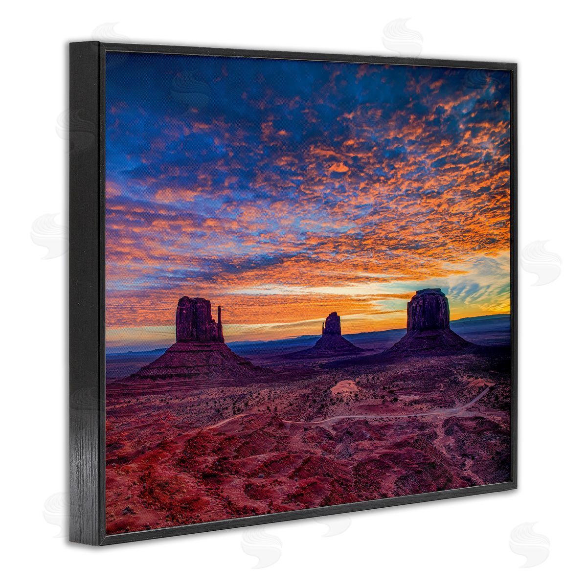 Andy Crawford Photography Mesa Buttes Desert Canyon Radiant Orange Sunset Black Framed Giclee Wall Art Print