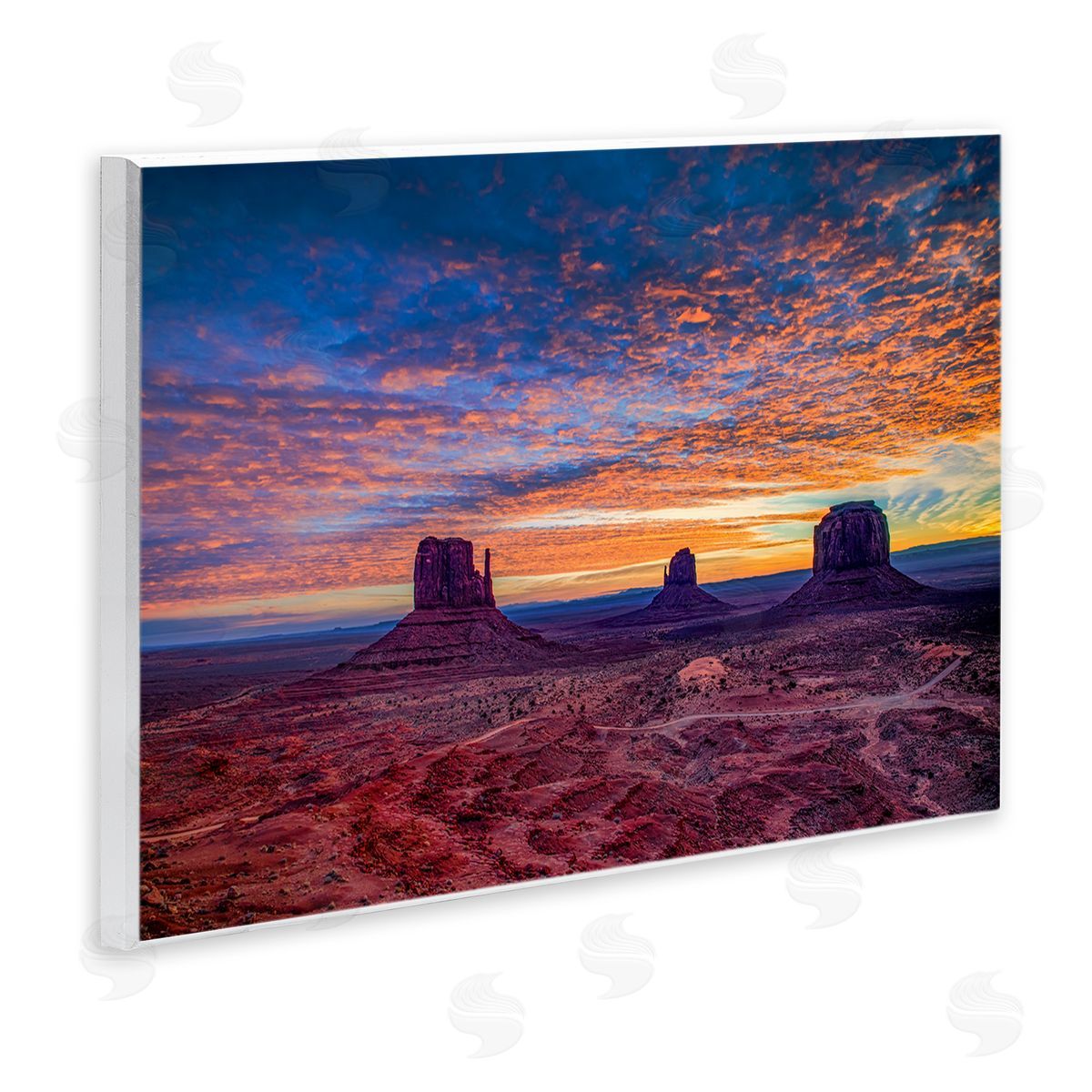 Andy Crawford Photography Mesa Buttes Desert Canyon Radiant Orange Sunset Wall Plaque Art Print