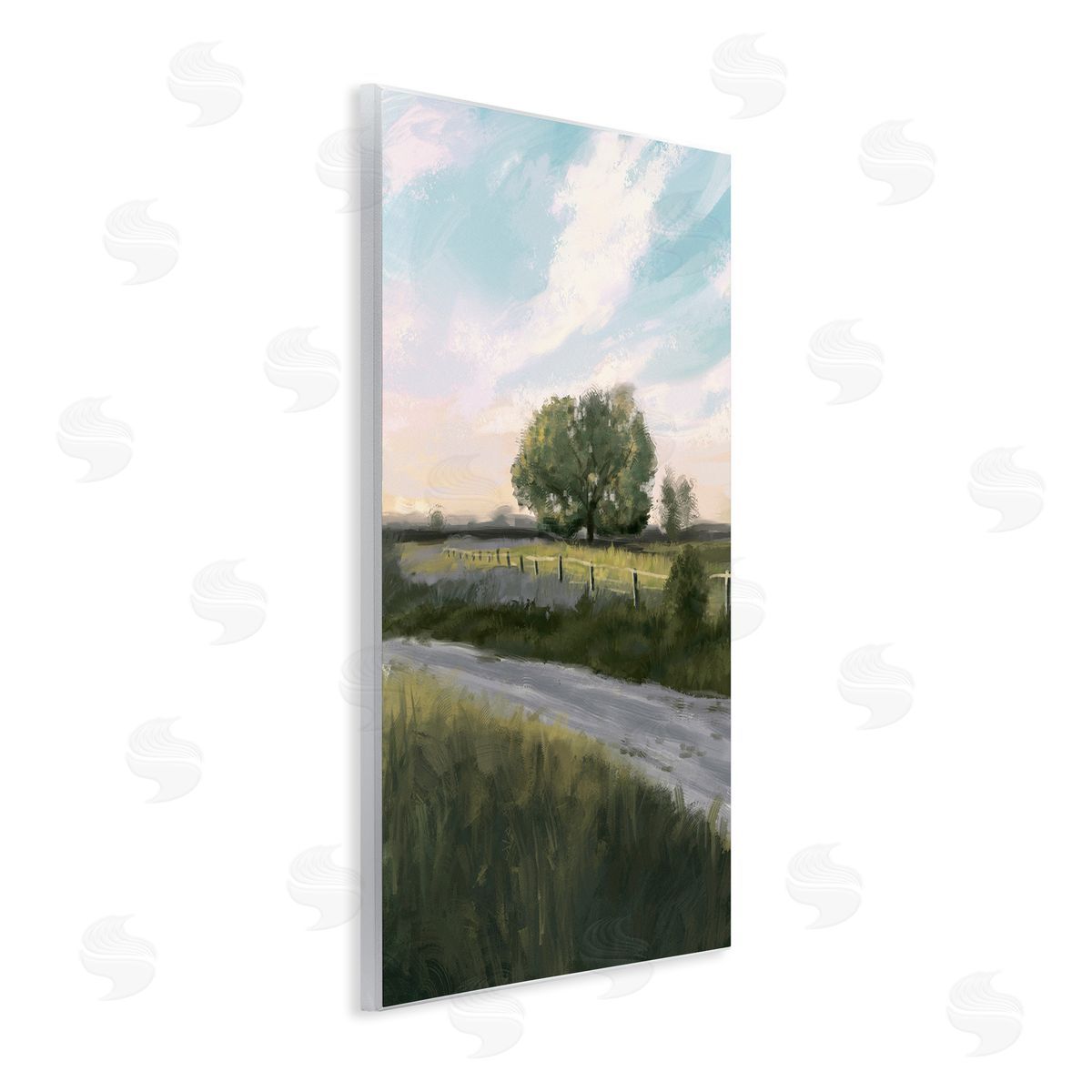 Ziwei Li Rural Grasslands Lone Country Tree Clear Sky Wall Plaque Art Print