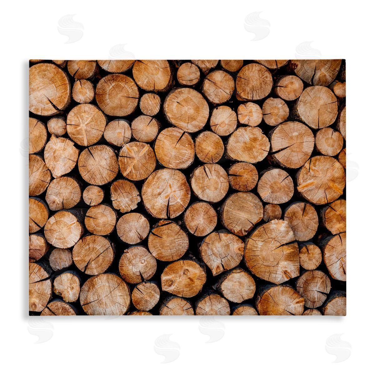 Jeff Poe Photography Tree Logs Lumber Aerial View Modern Photography Stretched Canvas Wall Art Print