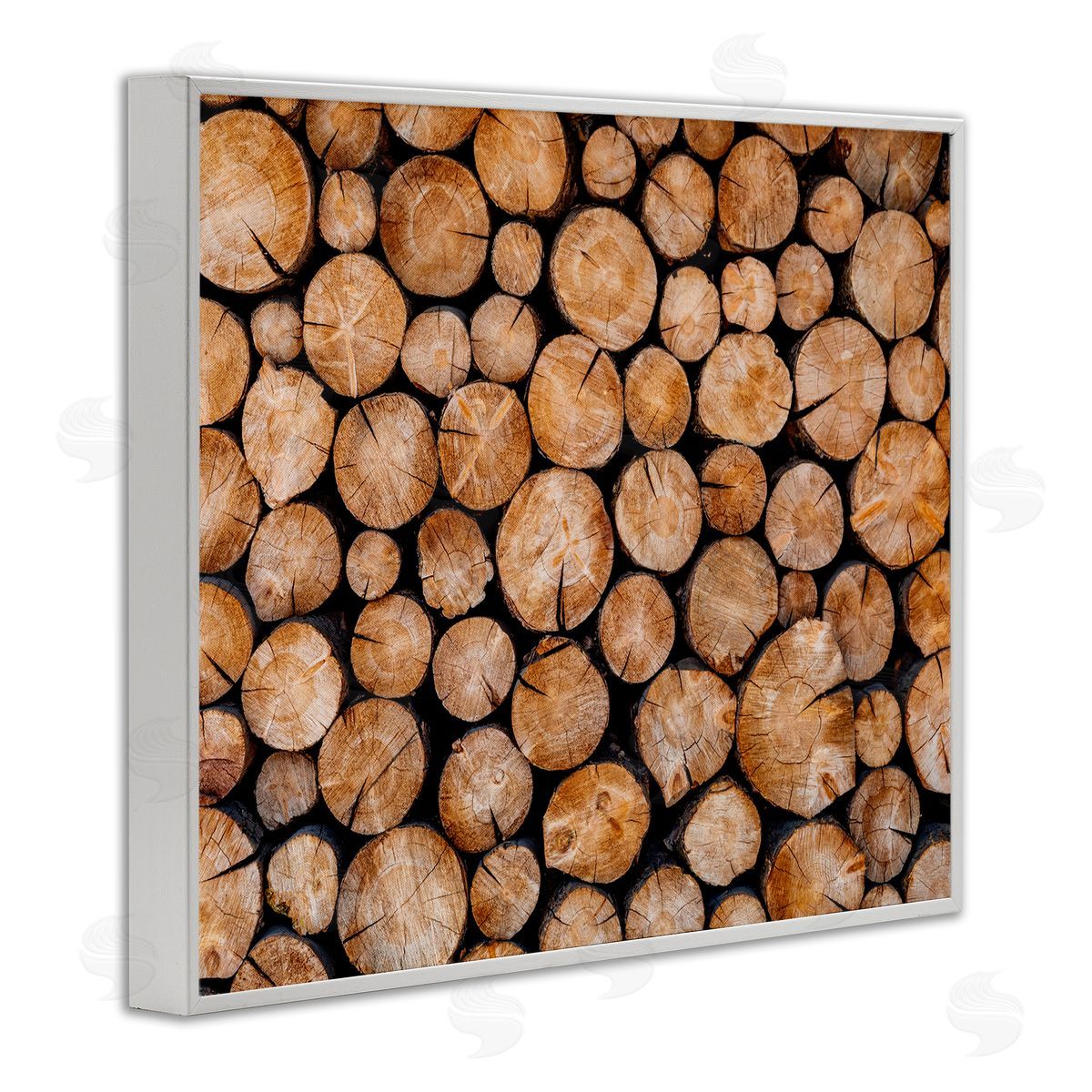 Jeff Poe Photography Tree Logs Lumber Aerial View Modern Photography White Framed Giclee Wall Art Print