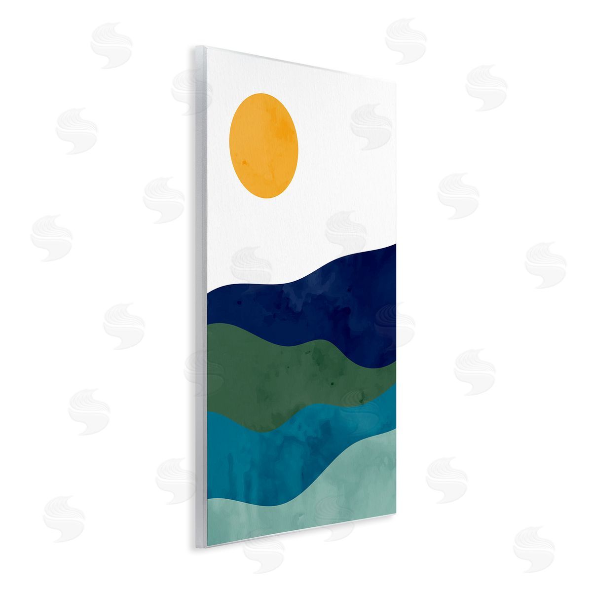 Kim Allen Abstract Hills Landscape Layered Stripes Sun Shining Wall Plaque Art Print