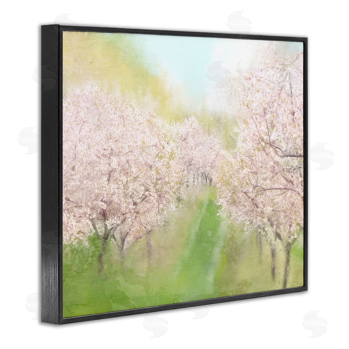 Kim Allen Spring Cherry Blossom Orchard Grove Pink Petals  Black Framed Giclee Wall Art Print