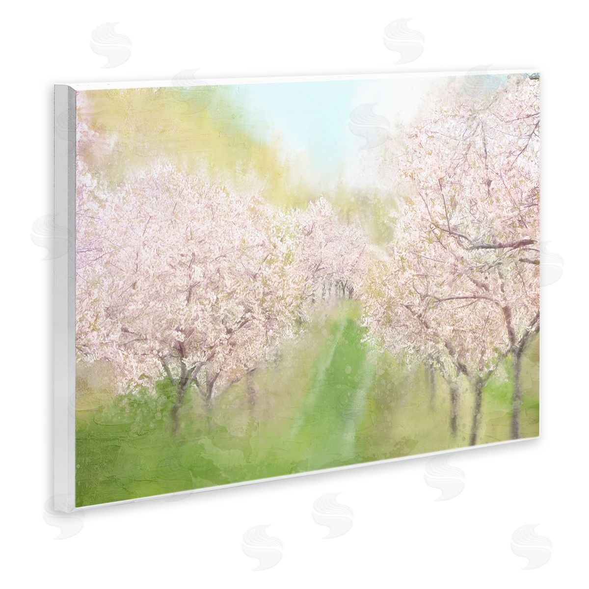 Kim Allen Spring Cherry Blossom Orchard Grove Pink Petals  Wall Plaque Art Print