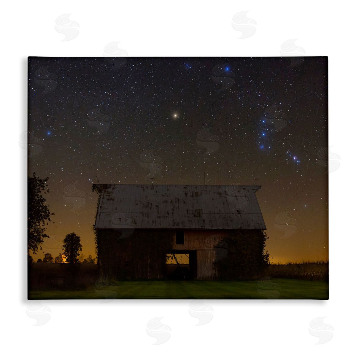Royce Bair Luminous Stars Shining Nighttime Constellations Quiet Cabin  Stretched Canvas Wall Art Print