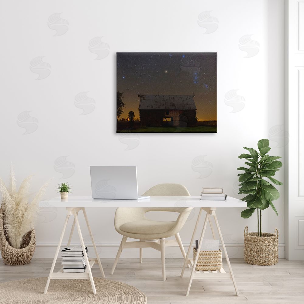 Royce Bair Luminous Stars Shining Nighttime Constellations Quiet Cabin  Canvas Wall Art Print in Room