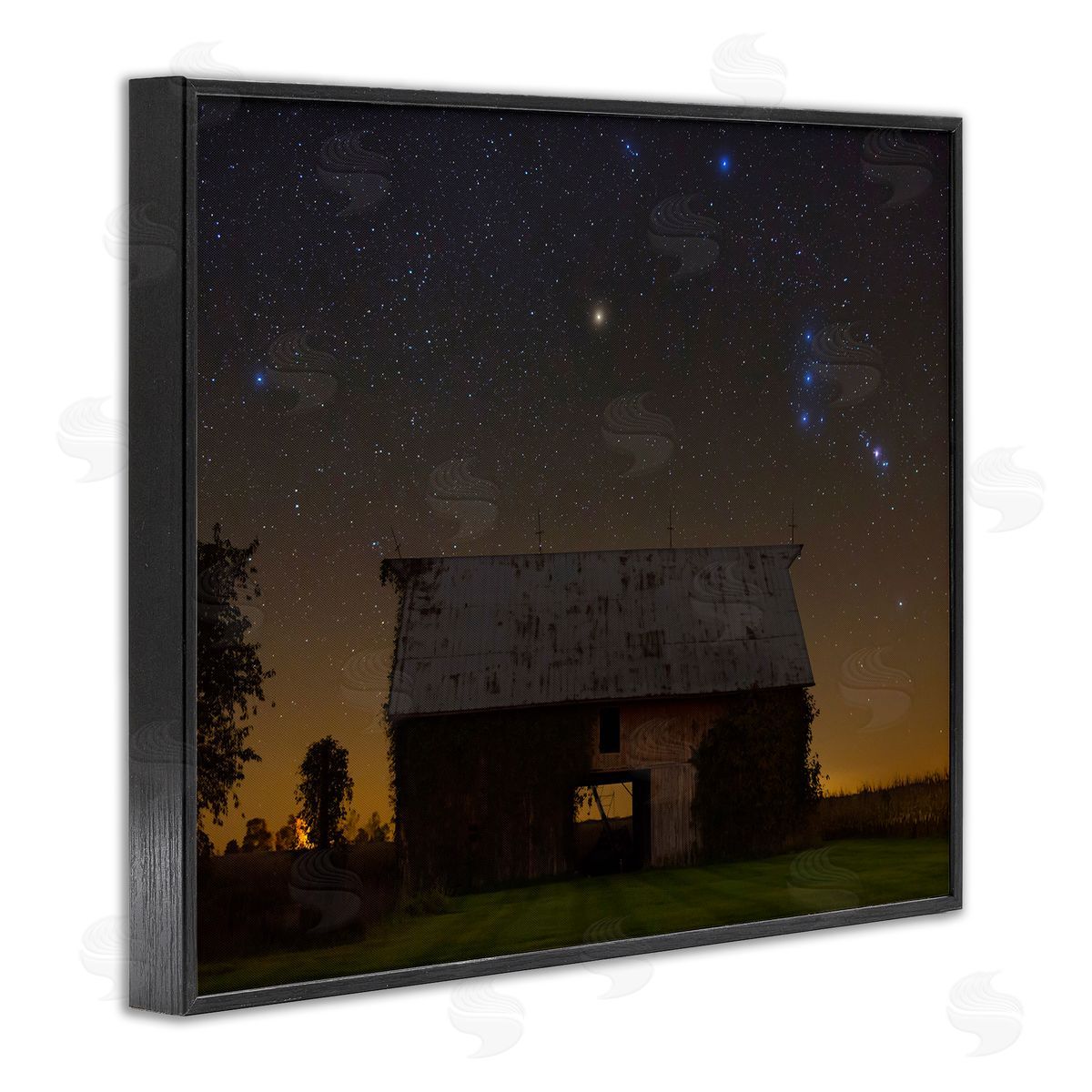 Royce Bair Luminous Stars Shining Nighttime Constellations Quiet Cabin  Black Framed Giclee Wall Art Print