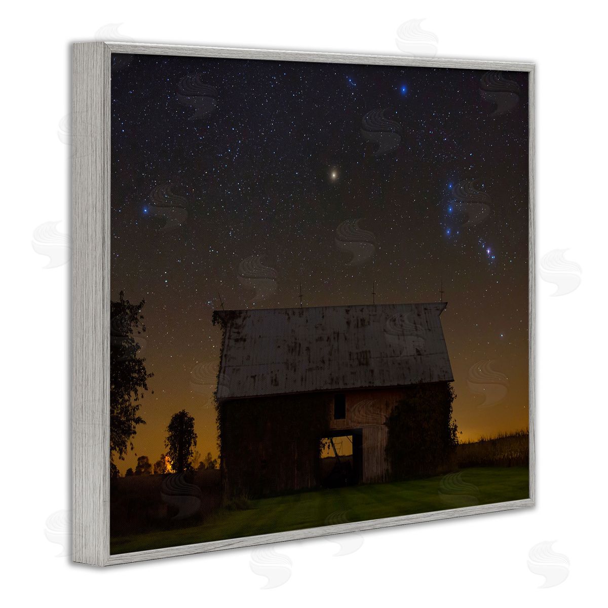 Royce Bair Luminous Stars Shining Nighttime Constellations Quiet Cabin  Gray Framed Giclee Wall Art Print
