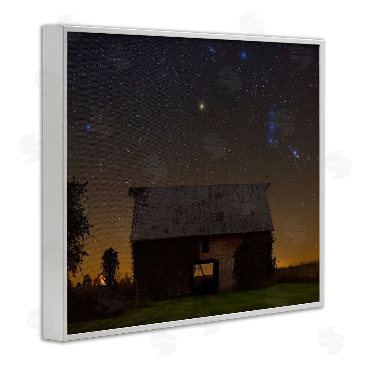 Royce Bair Luminous Stars Shining Nighttime Constellations Quiet Cabin  White Framed Giclee Wall Art Print