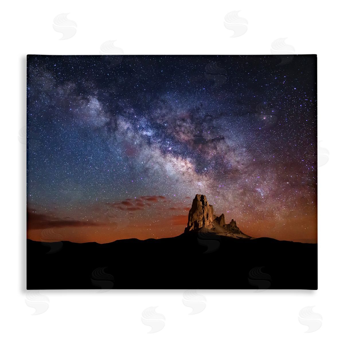 Royce Bair Dazzling Starry Sky Milky Way Desert Butte  Stretched Canvas Wall Art Print