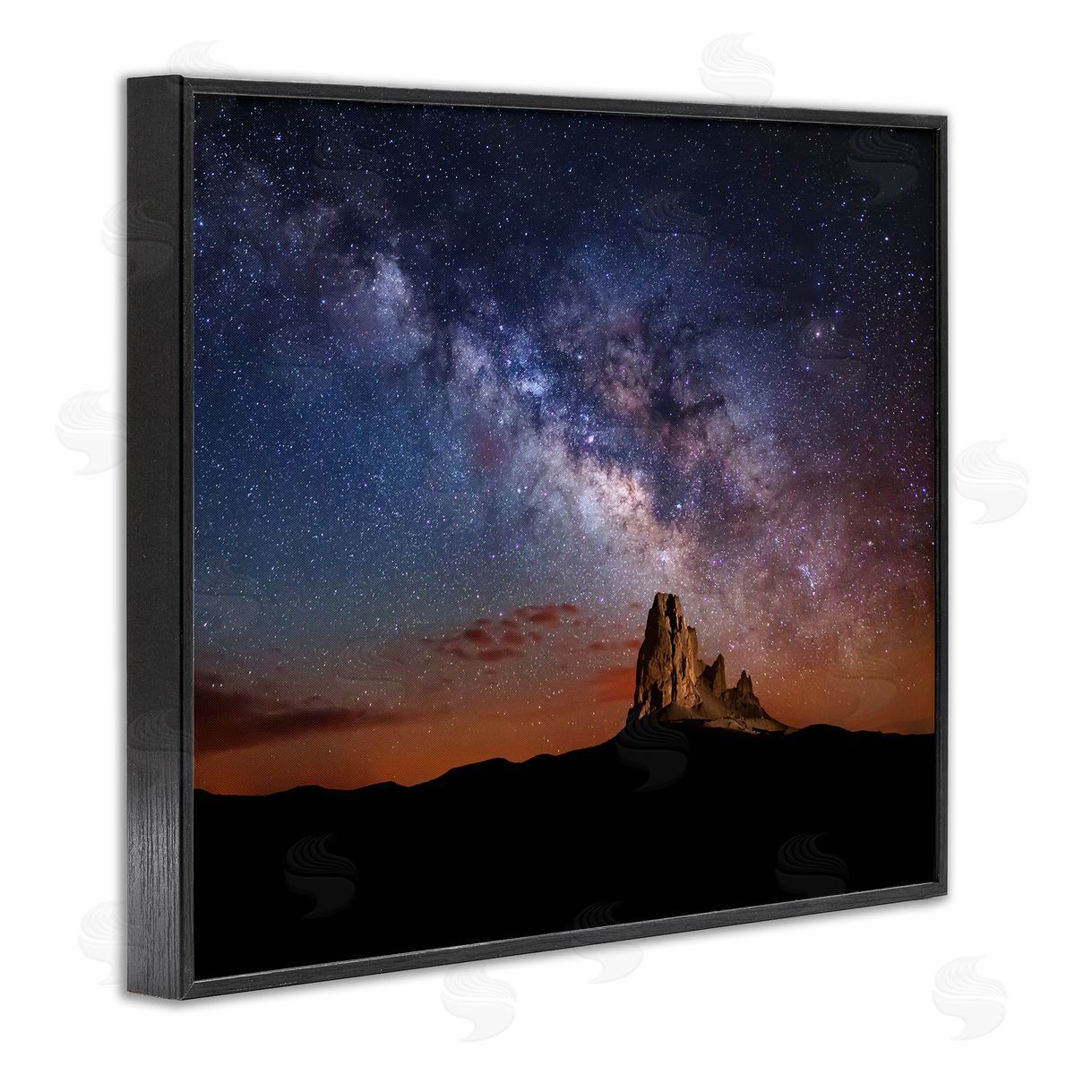 Royce Bair Dazzling Starry Sky Milky Way Desert Butte  Black Framed Giclee Wall Art Print